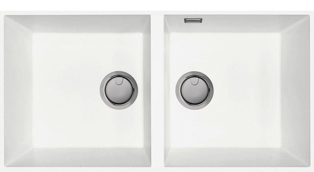 Plados Telma AM8620IT NS N1 - NANOSTONE Elegance Lavello 2 vasche cm. 83 x 44 - pure white