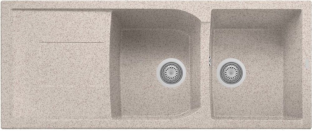 Plados Telma CX1162 UG 94 - MICROULTRAGRANIT Corax Lavello 2 vasche + gocciolatoio reversibile cm. 116 x 50 - avena