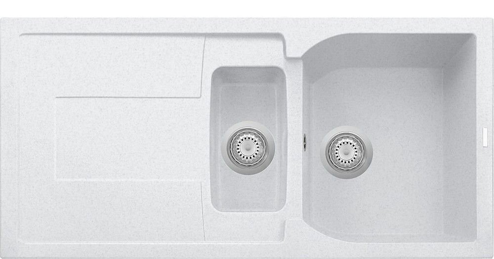 Plados Telma CX0991 UG 90 - MICROULTRAGRANIT Corax Lavello 1 vasca e mezza + gocciolatoio reversibile cm. 99 x 50 - bianco opale