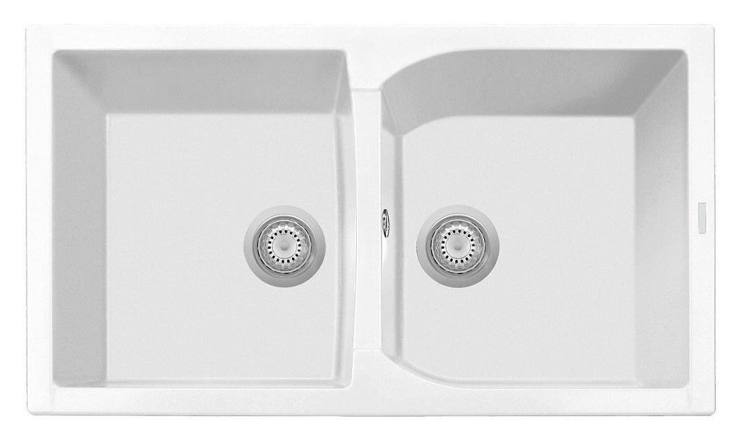 Plados Telma CX0862 UG 58 - MICROULTRAGRANIT Corax Lavello 2 vasche 86 x 50 cm - bianco latte