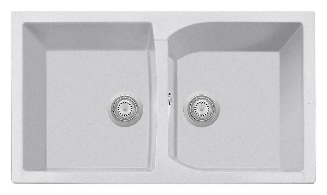 Plados Telma CX0862 UG 90 - MICROULTRAGRANIT Corax Lavello 2 vasche cm. 86 x 50 - bianco opale