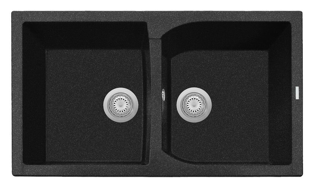 Plados Telma CX0862 UM 44 - ULTRAMETAL Corax Lavello 2 vasche cm. 86 x 50 - nero