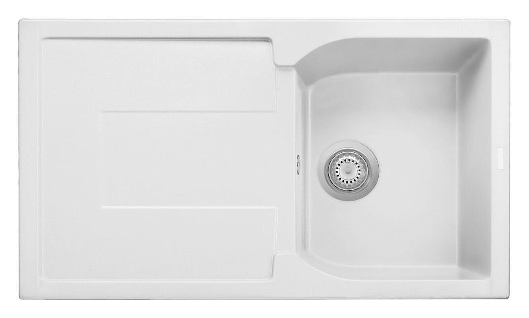 Plados Telma CX0861 UG 58 - MICROULTRAGRANIT Corax Lavello 1 vasca + gocciolatoio reversibile 86 x 50 cm - bianco latte