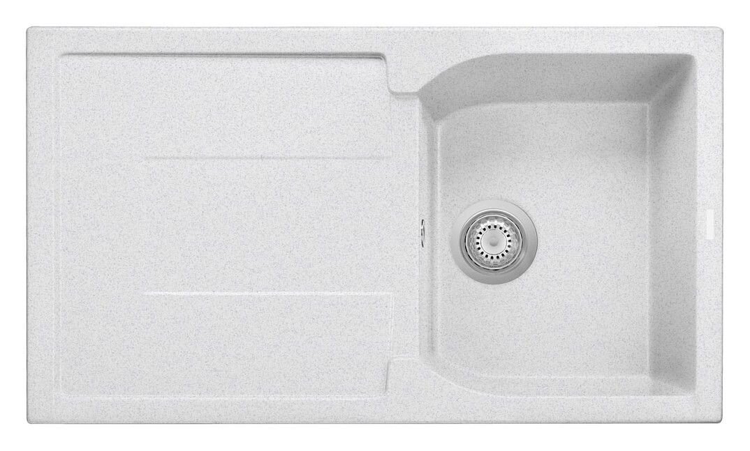 Plados Telma CX0861 UG 90 - MICROULTRAGRANIT Corax Lavello 1 vasca + gocciolatoio reversibile cm. 86 x 50 - bianco opale