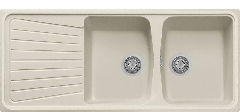 Plados Telma SP1162 UG 56 - MICROULTRAGRANIT Spazio Lavello 2 vasche + gocciolatoio reversibile cm. 116 x 50 - jasmine
