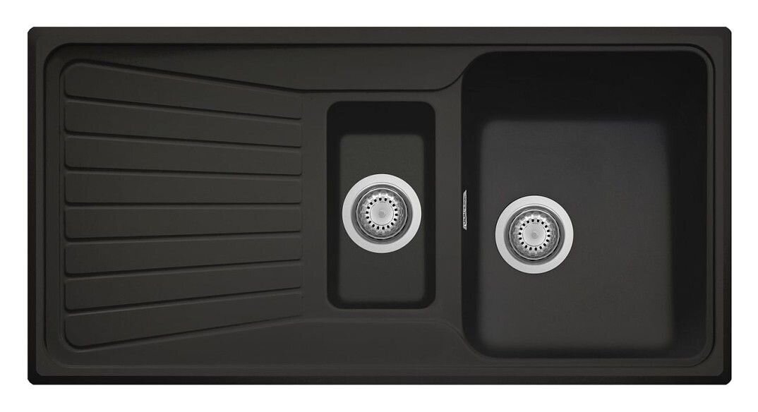 Plados Telma SP0991 UG 70 - MICROULTRAGRANIT Spazio Lavello 1 vasca e mezza + gocciolatoio reversibile 99 x 50 cm - nero matt