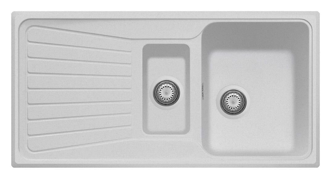 Plados Telma SP0991 UG 90 - MICROULTRAGRANIT Spazio Lavello 1 vasca e mezza + gocciolatoio reversibile cm. 99 x 50 - bianco opale