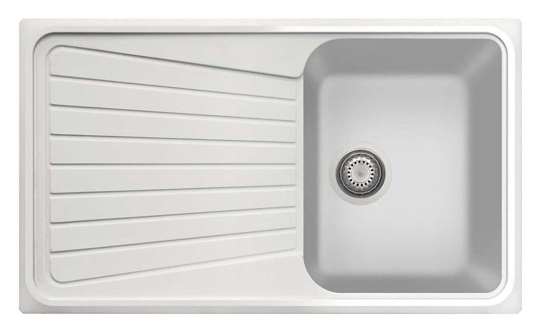 Plados Telma SP0861 UG 98 - MICROULTRAGRANIT Spazio Lavello 1 vasca + gocciolatoio reversibile cm. 86 x 50 - bianco