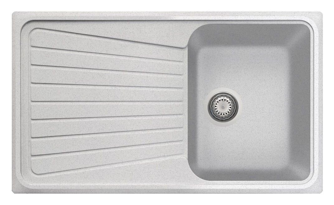 Plados Telma SP0861 UG 90 - MICROULTRAGRANIT Spazio Lavello 1 vasca + gocciolatoio reversibile cm. 86 x 50 - bianco opale