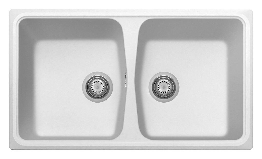 Plados Telma SP0862 UG 98 - MICROULTRAGRANIT Spazio Lavello 2 vasche cm. 86 x 50 - bianco