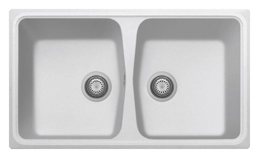Plados Telma SP0862 UG 90 - MICROULTRAGRANIT Spazio Lavello 2 vasche cm. 86 x 50 - bianco opale