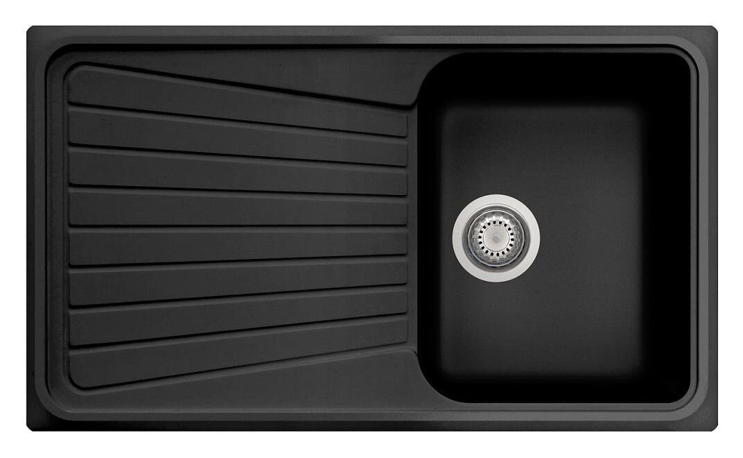 Plados Telma SP0791 UG 70 - MICROULTRAGRANIT Spazio Lavello 1 vasca + gocciolatoio reversibile 79 x 50 cm - nero matt