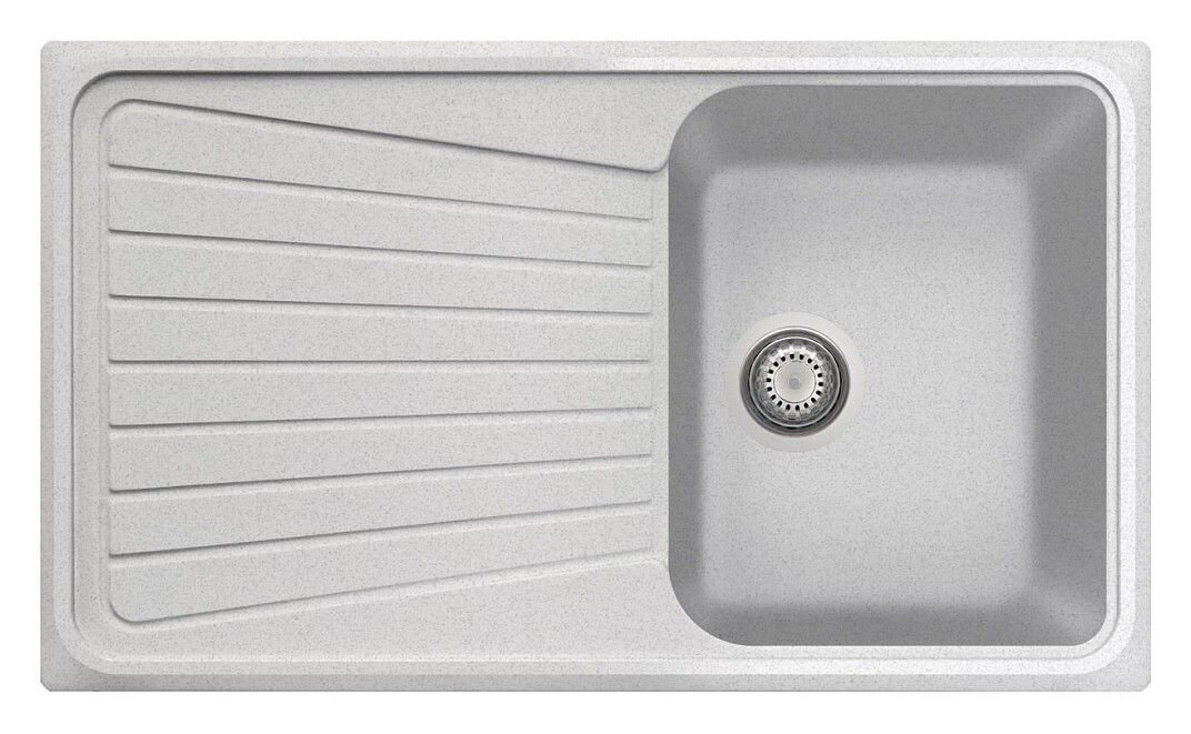 Plados Telma SP0791 UG 90 - MICROULTRAGRANIT Spazio Lavello 1 vasca + gocciolatoio reversibile cm. 79 x 50 - bianco opale