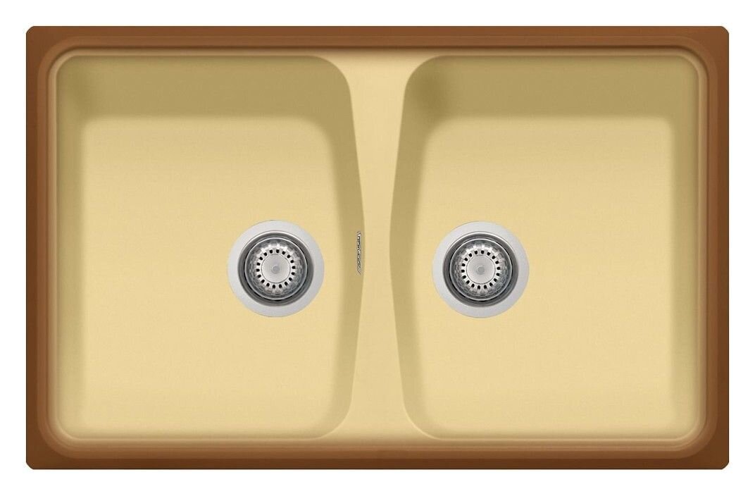 Plados Telma SP0792 UQ 66 - ULTRAQUARTZ Spazio Lavello 2 vasche cm. 79 x 50 - terra di francia