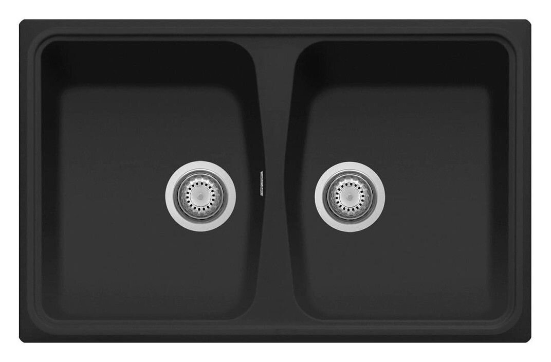 Plados Telma SP0792 UG 70 - MICROULTRAGRANIT Spazio Lavello 2 vasche 79 x 50 cm - nero matt