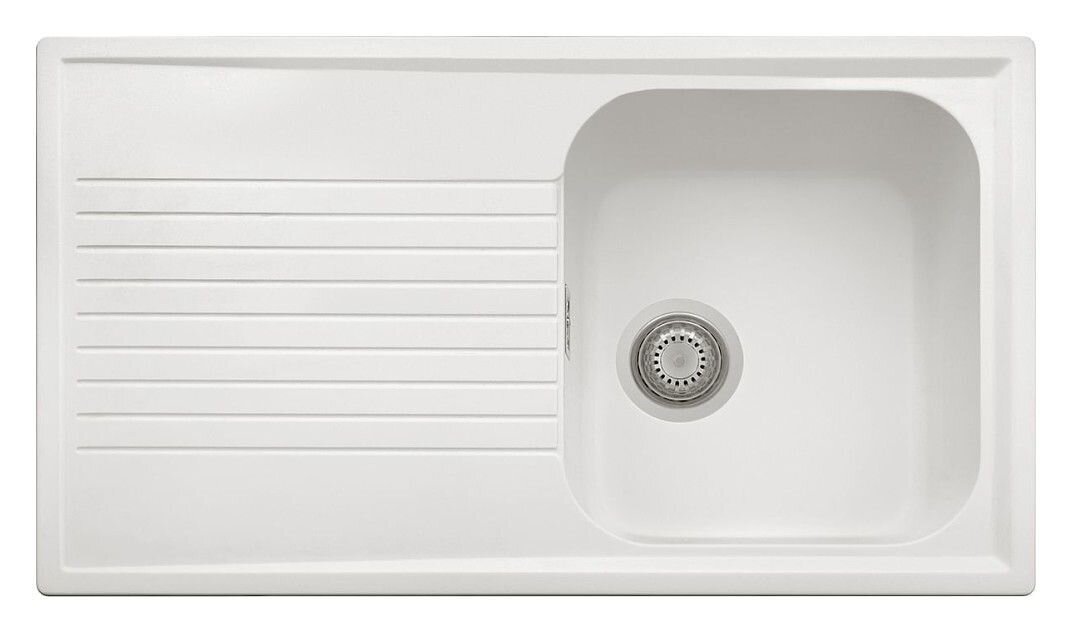 Plados Telma PL0861 UG 98 - MICROULTRAGRANIT Atlantic Lavello 1 vasca + gocciolatoio reversibile cm. 86 x 50 - bianco