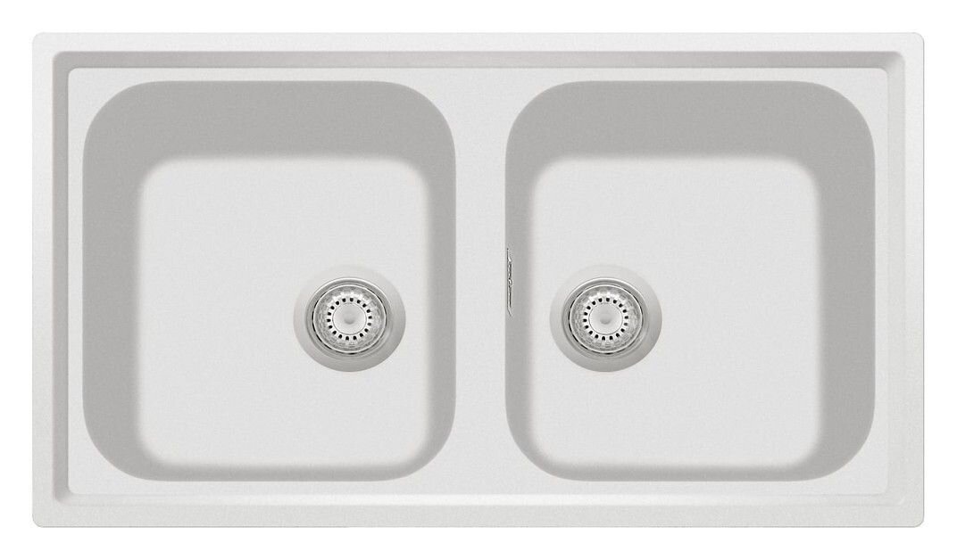 Plados Telma PL0862 UG 98 - MICROULTRAGRANIT Atlantic Lavello 2 vasche cm. 86 x 50 - bianco