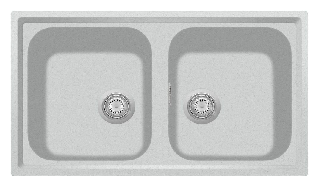 Plados Telma PL0862 UG 90 - MICROULTRAGRANIT Atlantic Lavello 2 vasche cm. 86 x 50 - bianco opale