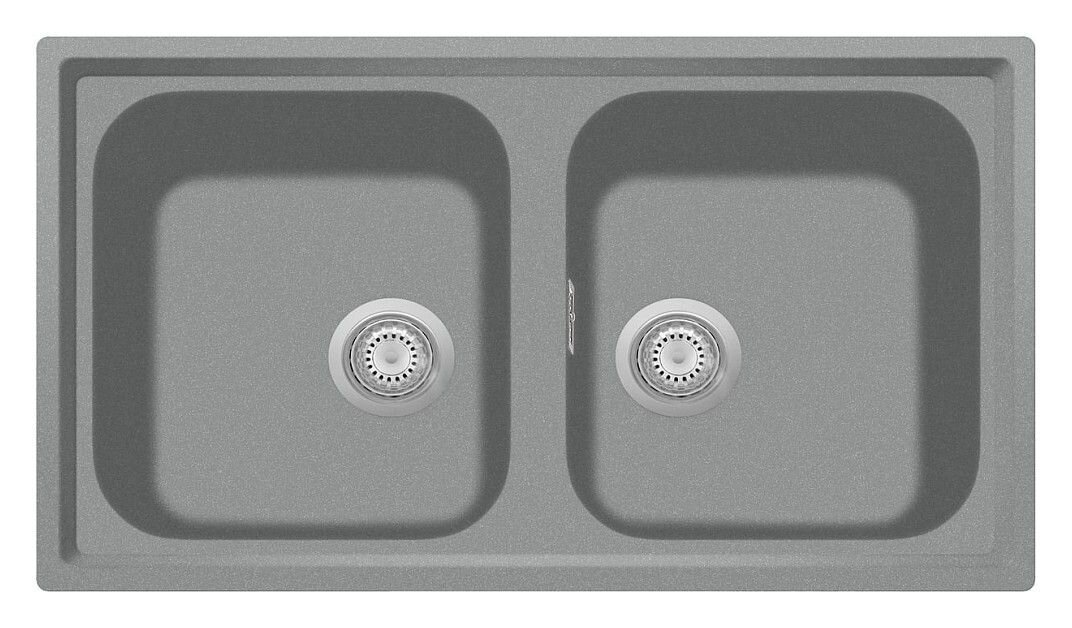 Plados Telma PL0862 UM 42 - ULTRAMETAL Atlantic Lavello 2 vasche 86 x 50 cm - titanio