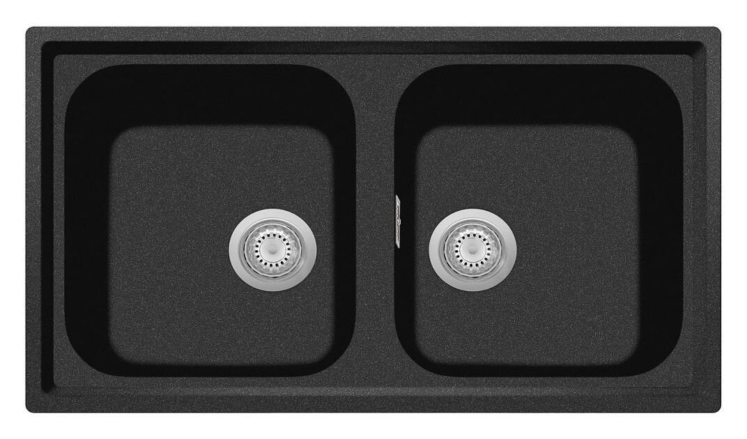 Plados Telma PL0862 UM 44 - ULTRAMETAL Atlantic Lavello 2 vasche cm. 86 x 50 - nero