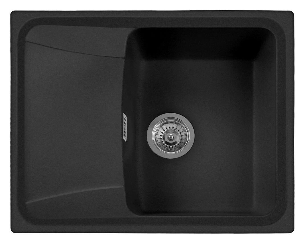 Plados Telma HR6150 UM 44 - ULTRAMETAL Roxana Lavello 1 vasca + gocciolatoio reversibile cm. 62x50 - nero