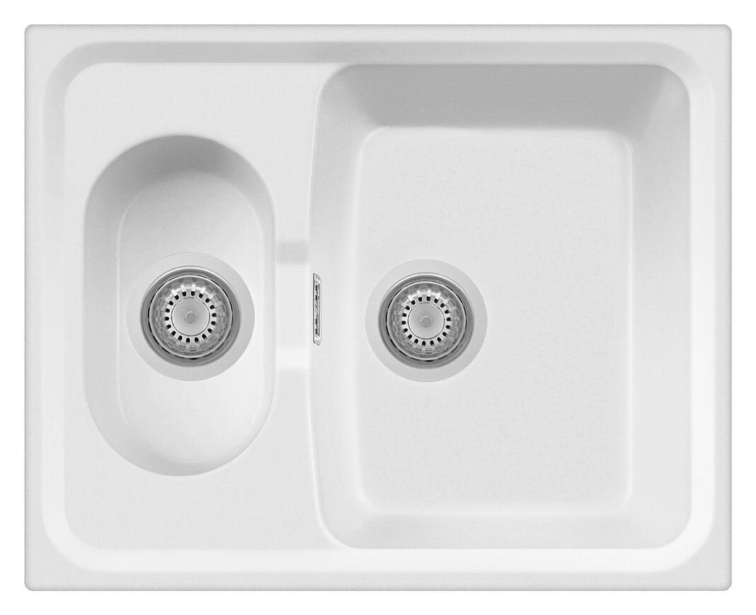 Plados Telma HR6151 UG 98 - MICROULTRAGRANIT Roxana Lavello 1 vasca e mezza reversibile cm. 62x50 - bianco