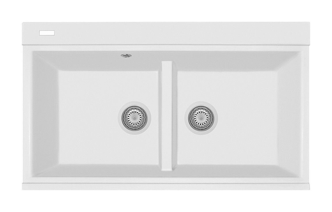 Plados Telma LX8620 NS N1 - NANOSTONE Lux Lavello 2 vasche cm. 86x51 - pure white