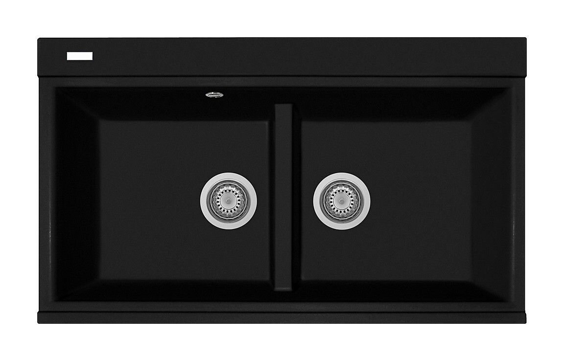 Plados Telma LX8620 NS N6 - NANOSTONE Lux Lavello 2 vasche cm. 86x51 - deep black
