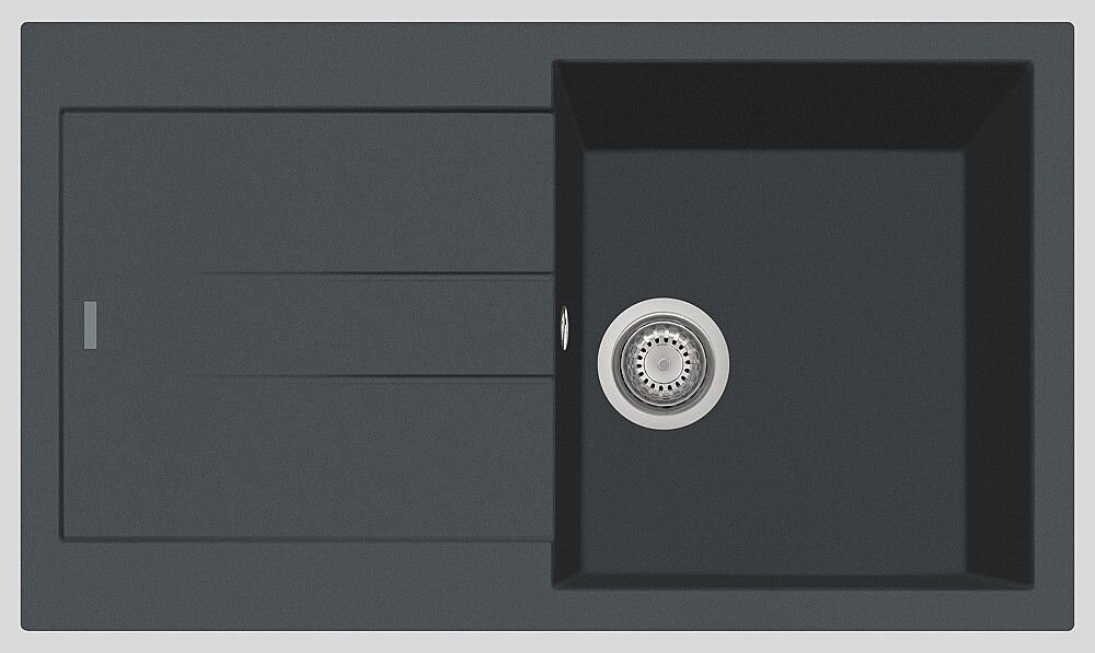 Plados Telma AM8610 UM 14 - ULTRAMETAL Elegance Lavello 1 vasca + gocciolatoio reversibile cm. 86x50 - concrete