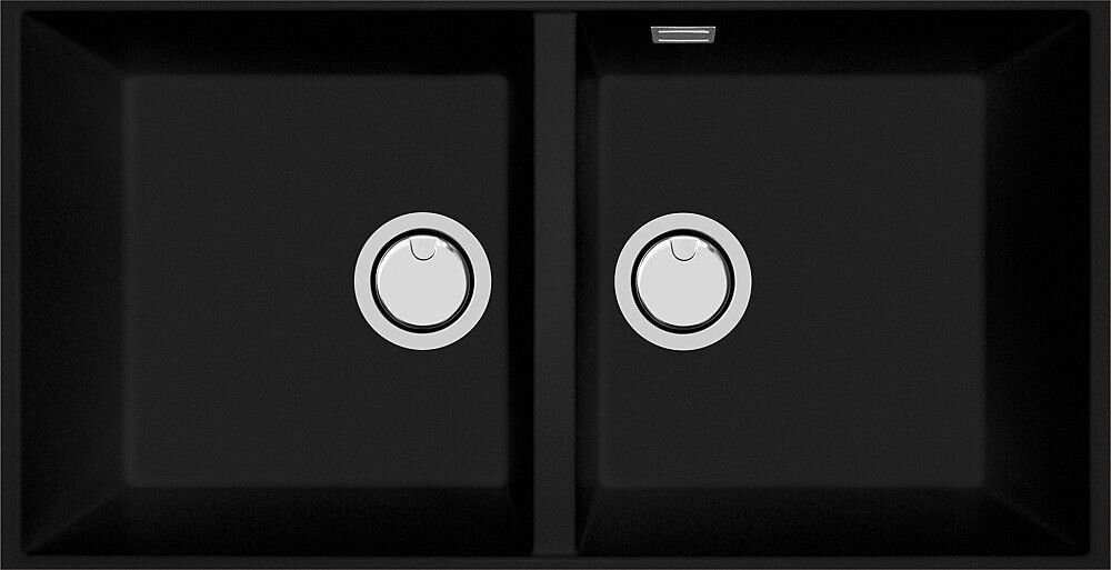 Plados Telma AM8620IT NS N6 - NANOSTONE Elegance Lavello 2 vasche cm. 83 x 44 - deep black