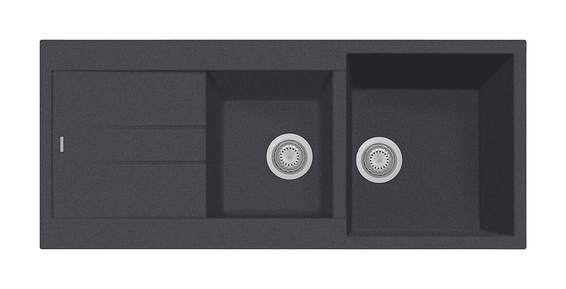 Plados Telma AM11620 UM 14 - ULTRAMETAL Elegance Lavello 2 vasche + gocciolatoio reversibile cm. 116x50 - concrete