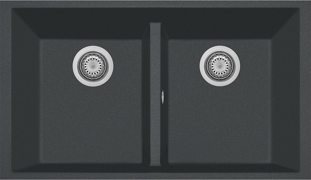 Plados Telma ON8420ST UM 14 - ULTRAMETAL One Lavello 2 vasche cm. 84 x 47 - concrete