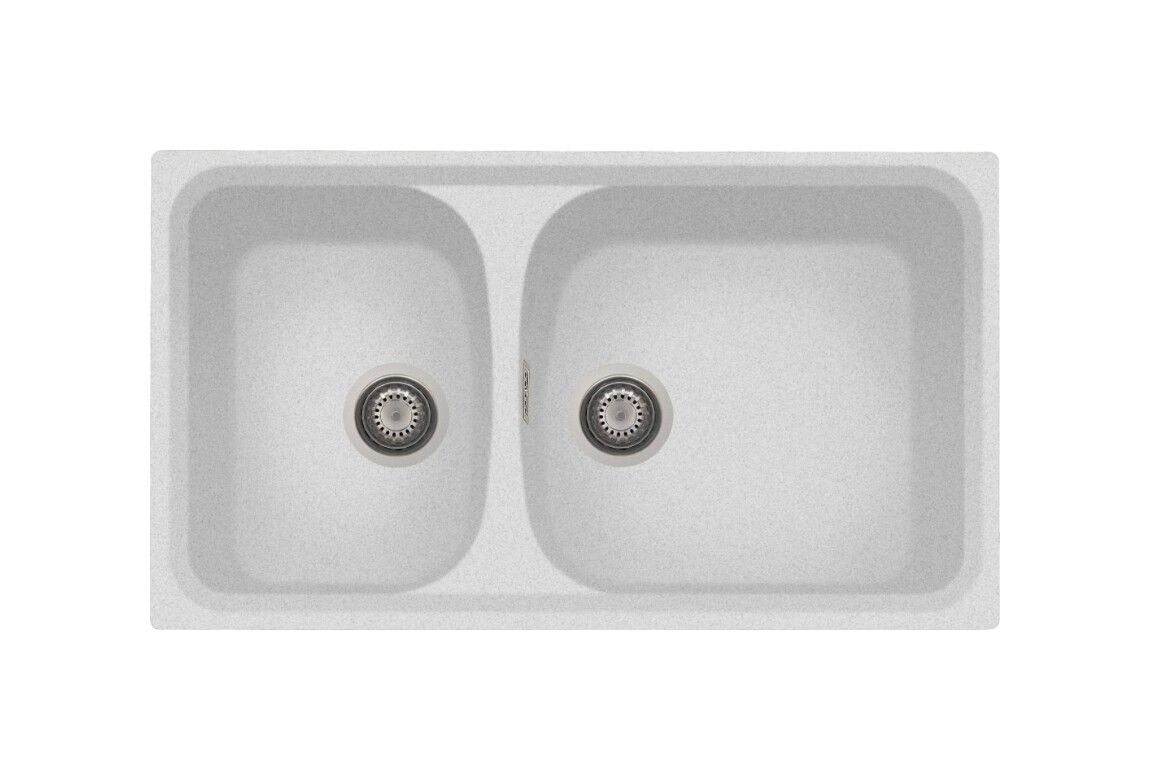Plados Telma HR0862 UG 90 - MICROULTRAGRANIT Harmony Lavello 2 vasche cm. 86x50 - bianco opale