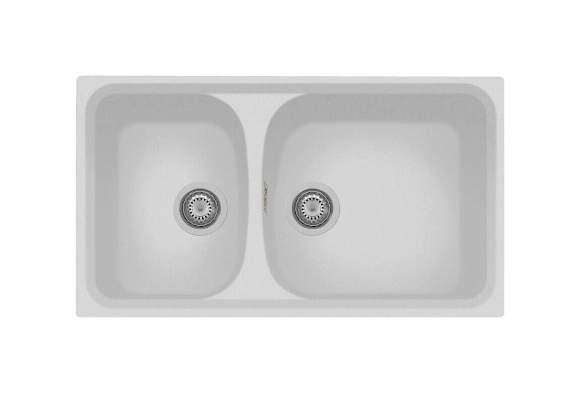 Plados Telma HR0862 UG 98 - MICROULTRAGRANIT Harmony Lavello 2 vasche cm. 86x50 - bianco