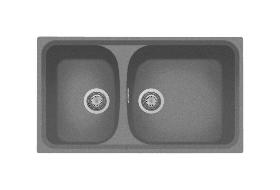 Plados Telma HR0862 UM 42 - ULTRAMETAL Harmony Lavello 2 vasche 86 x 50 cm - titanio