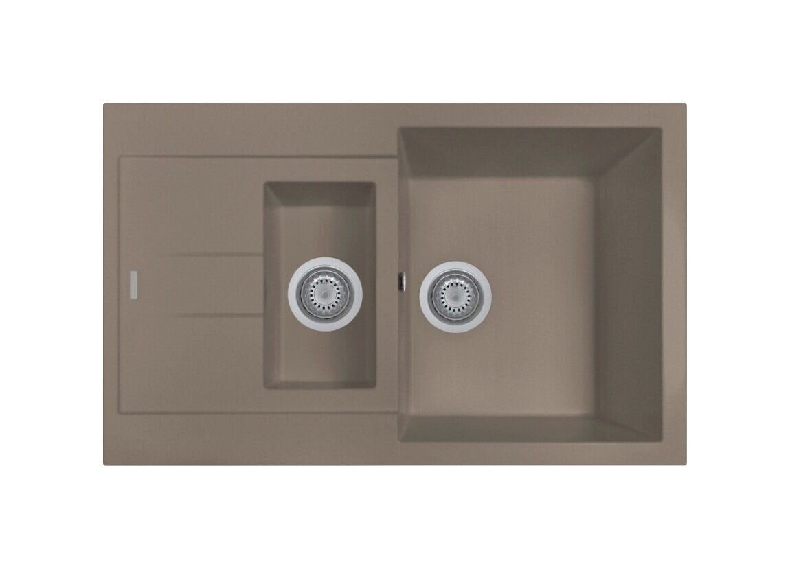 Plados Telma AM7815 UG 72 - MICROULTRAGRANIT Elegance Lavello 1 vasca e mezza + gocciolatoio reversibile cm. 78x50 - tartufo