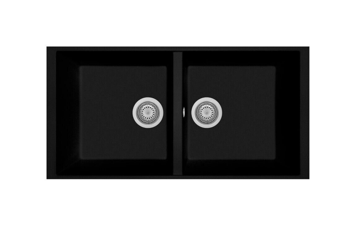Plados Telma AM8620ST NS N6 - NANOSTONE Elegance Lavello 2 vasche cm. 86x43.5 - deep black