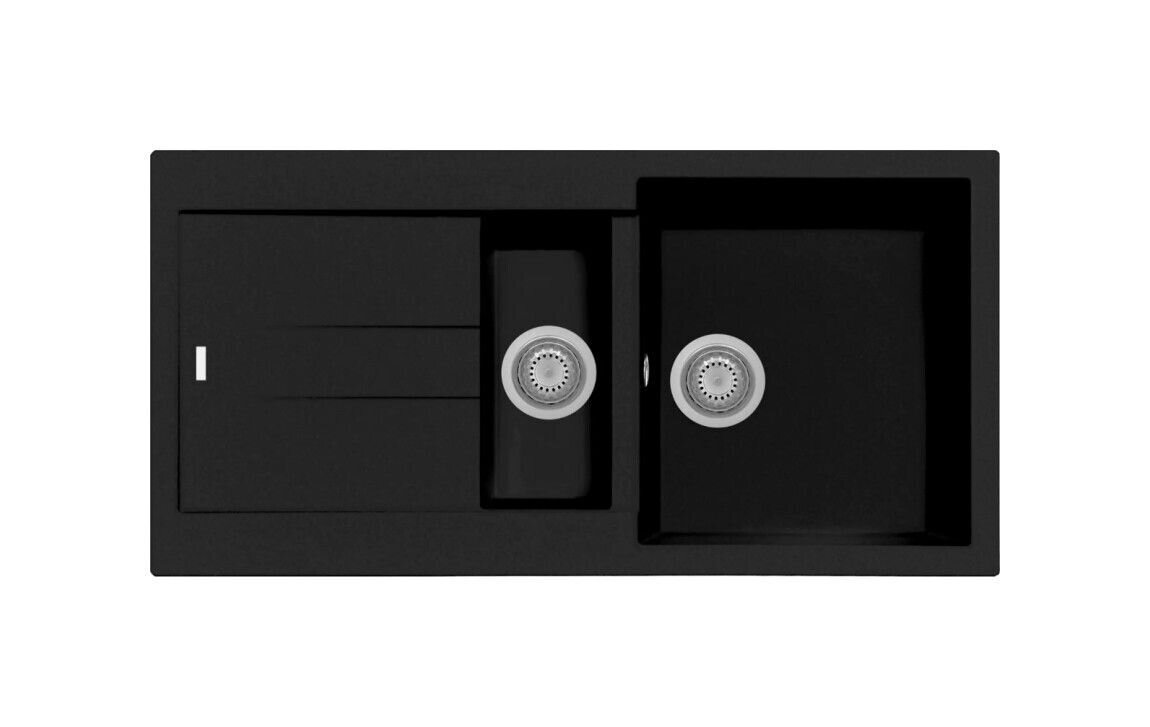 Plados Telma AM9915 UG 95 - MICROULTRAGRANIT Elegance Lavello 1 vasca e mezza + gocciolatoio reversibile cm. 99x50 - deep black