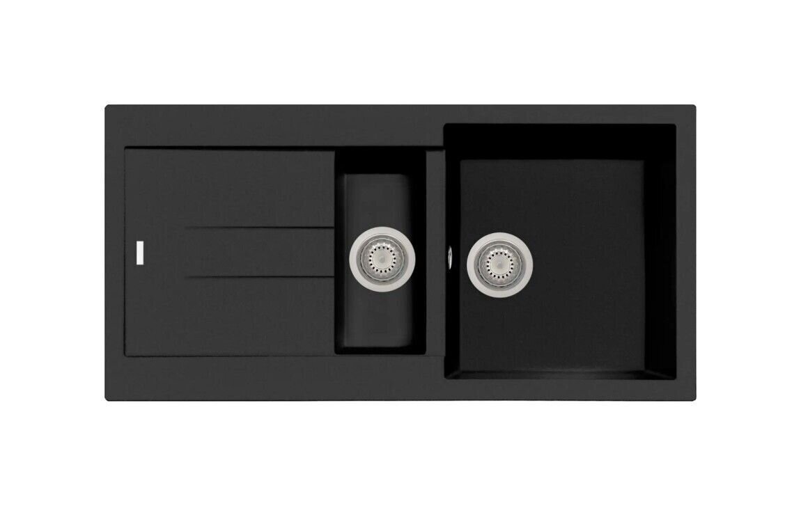 Plados Telma AM9915 UG 70 - MICROULTRAGRANIT Elegance Lavello 1 vasca e mezza + gocciolatoio reversibile cm. 99x50 - nero matt