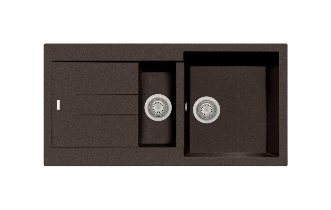 Plados Telma AM9915 UM 64 - ULTRAMETAL Elegance Lavello 1 vasca e mezza + gocciolatoio reversibile cm. 99x50 - marrone