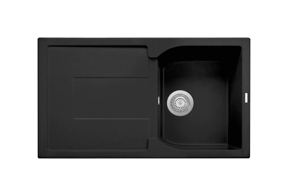 Plados Telma CX0861 UG 70 - MICROULTRAGRANIT Corax Lavello 1 vasca + gocciolatoio reversibile cm. 86 x 50 - nero matt