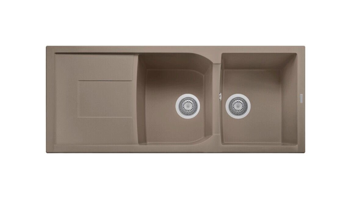 Plados Telma CX1162 UG 72 - MICROULTRAGRANIT Corax Lavello 2 vasche + gocciolatoio reversibile cm. 116 x 50 - tartufo