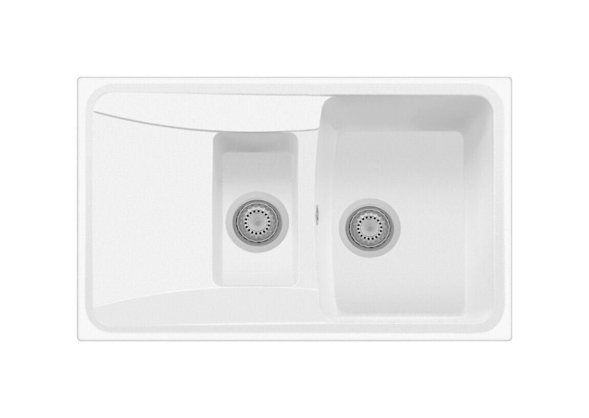 Plados Telma HR0791 UG 58 - MICROULTRAGRANIT Roxana Lavello 1 vasca e mezza + gocciolatoio reversibile cm. 79x50 - bianco latte