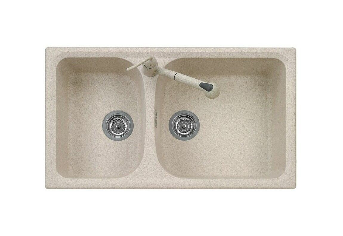 Plados Telma HR0862 UG 55 - MICROULTRAGRANIT Harmony Lavello 2 vasche cm. 86x50 - sahara