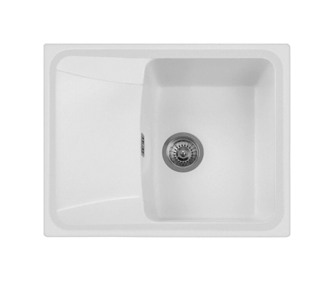 Plados Telma HR6150 UG 58 - MICROULTRAGRANIT Roxana Lavello 1 vasca + gocciolatoio reversibile cm. 62x50 - bianco latte
