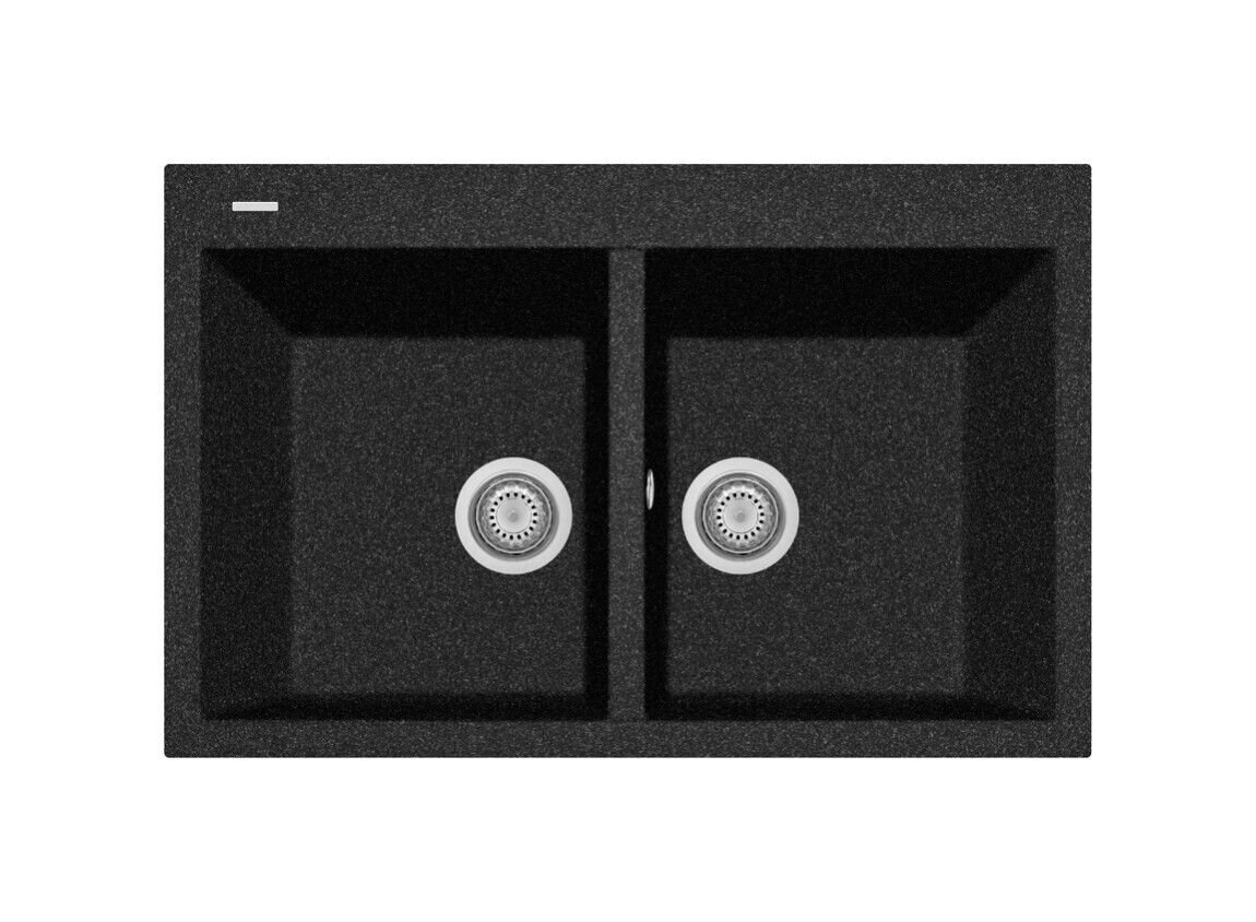 Plados Telma ON7920 UG 95 - MICROULTRAGRANIT One Lavello 2 vasche cm. 79x51 - nero ebony