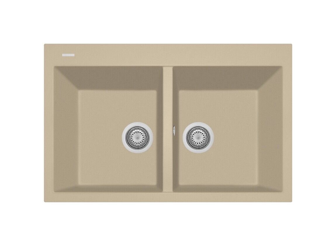 Plados Telma ON7920 UG 55 - MICROULTRAGRANIT One Lavello 2 vasche cm. 79x51 - sahara