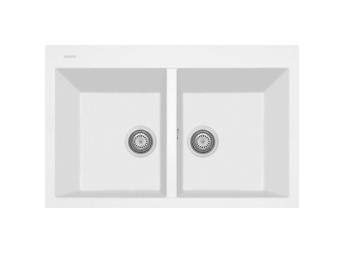 Plados Telma ON7920 UG 58 - MICROULTRAGRANIT One Lavello 2 vasche cm. 79x51 - bianco latte