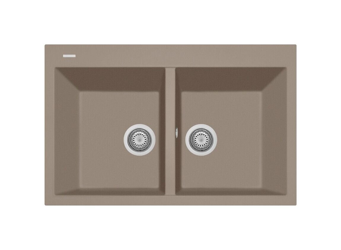 Plados Telma ON7920 UG 72 - MICROULTRAGRANIT One Lavello 2 vasche cm. 79x51 - tartufo