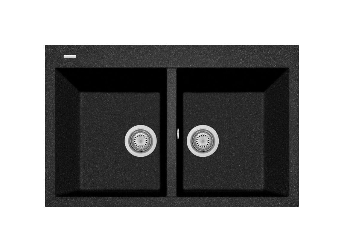 Plados Telma ON7920 UM 44 - ULTRAMETAL One Lavello 2 vasche cm. 79x51 - nero